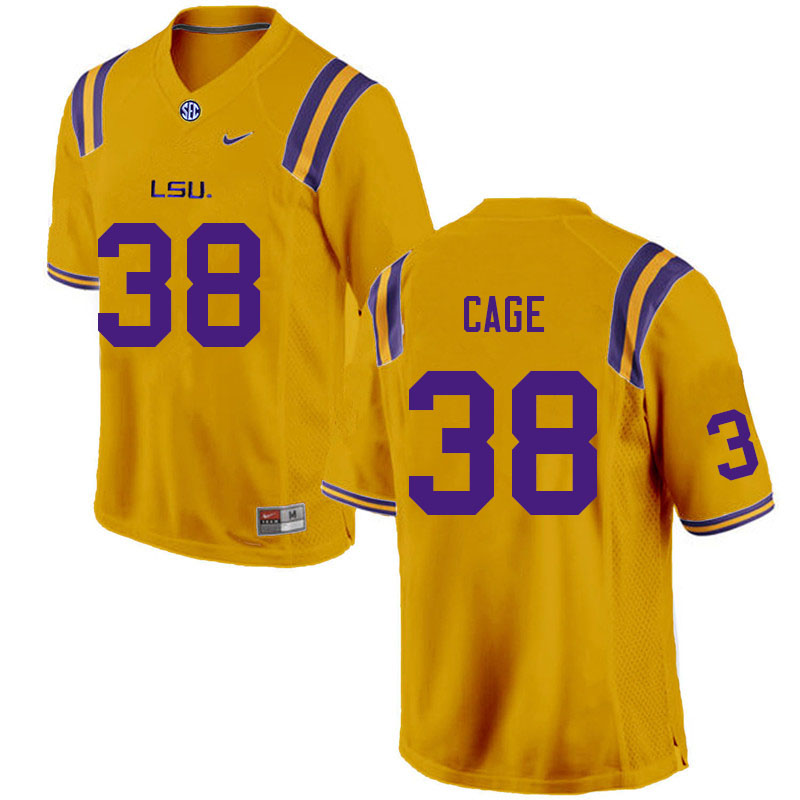 Men #38 Pig Cage LSU Tigers College Football Jerseys Sale-Gold